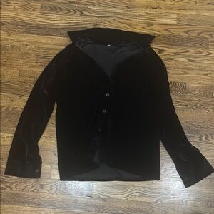 Elegant Black Velvet Women's shirt - XL